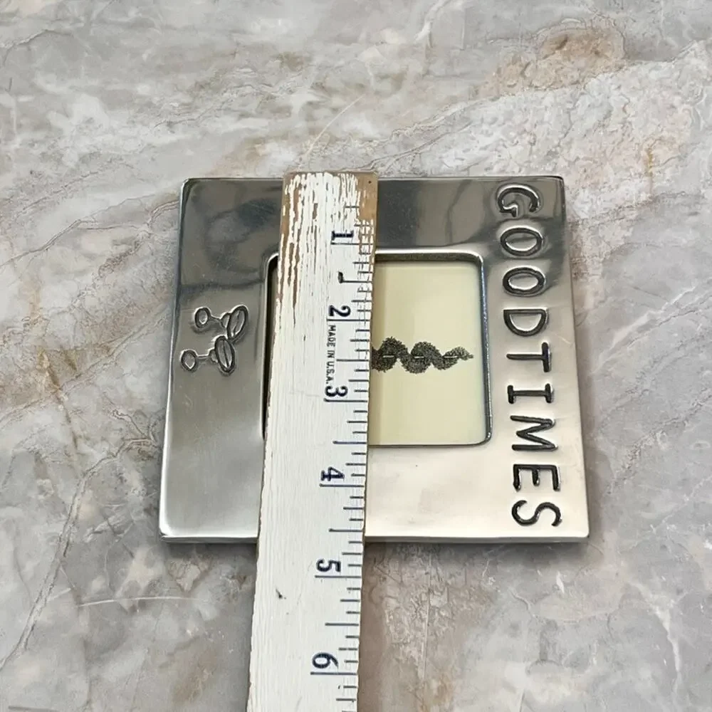 Pewter Picture Frame 3x3 in Silver Free Standing 
